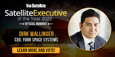 York Space Systems CEO Dirk Wallinger is nominated as finalist for Via Satellite's Satellite Executive of the Year.
