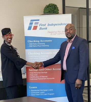Minnesota Business Coalition for Racial Equity (MBCRE), Managing Director Tiffani Daniels shakes hands with Senior Vice President and Twin Cities Regional Market President Damon Jenkins at their Lake Street location. 

Today, MBCRE, a consortium of over 50 organizations, launched the 