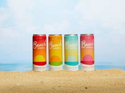 Beach Whiskey's New Watermelon Peach, Mango Lemonade, Pineapple Coconut and Strawberry Lemonade Spirit-Based Canned Cocktails