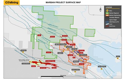Figure 1: Marban Engineering Property Map (CNW Group/O3 Mining Inc.)