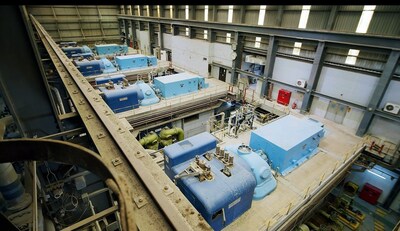 Interior shot of 125 MW of electricity and 25 million gallons of desalinated water per day