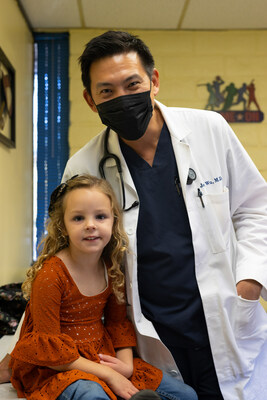 Dr. Wu with pediatric patient