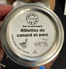 Avis de ne pas consommer de rillettes de canard et de porc préparées et vendues par la cafétéria Chez Valère de l'Université de Montréal