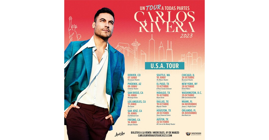 Carlos Rivera Llega A Estados Unidos En El 2023 Con Un Tour A Todas Partes 