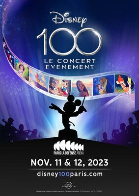 The official Disney 100 concert poster