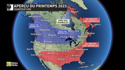 Aperu du printemps 2023 temprature. (Groupe CNW/Pelmorex Corp.)