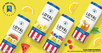 Loyal 9 Cocktails full-flavored lineup of vodka-based offerings include Classic Lemonade, Mixed Berry Lemonade, Lemonade + Iced Tea, and Watermelon Lemonade.