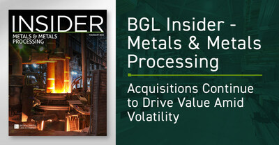 Value creation trumps volatility in metals M&A, according to an industry report released by the Metals investment banking team from Brown Gibbons Lang & Company (BGL).