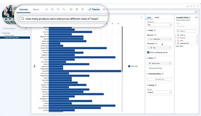 This screenshot shows a prototype of how an organization might use Pega with generative AI to generate a report that provides insights into sales patterns simply by asking questions about the data. Pega today announced plans for a set of new generative AI capabilities across its Pega Infinity software suite planned to be available in Q3 2023.