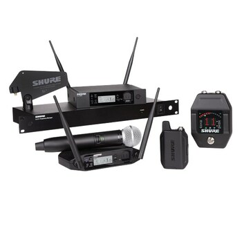 GLX-D+ is available in rack-mount, tabletop, and guitar pedal receiver options with a wide selection of lavalier, headset, and handheld microphone choices – including the legendary SM58®.