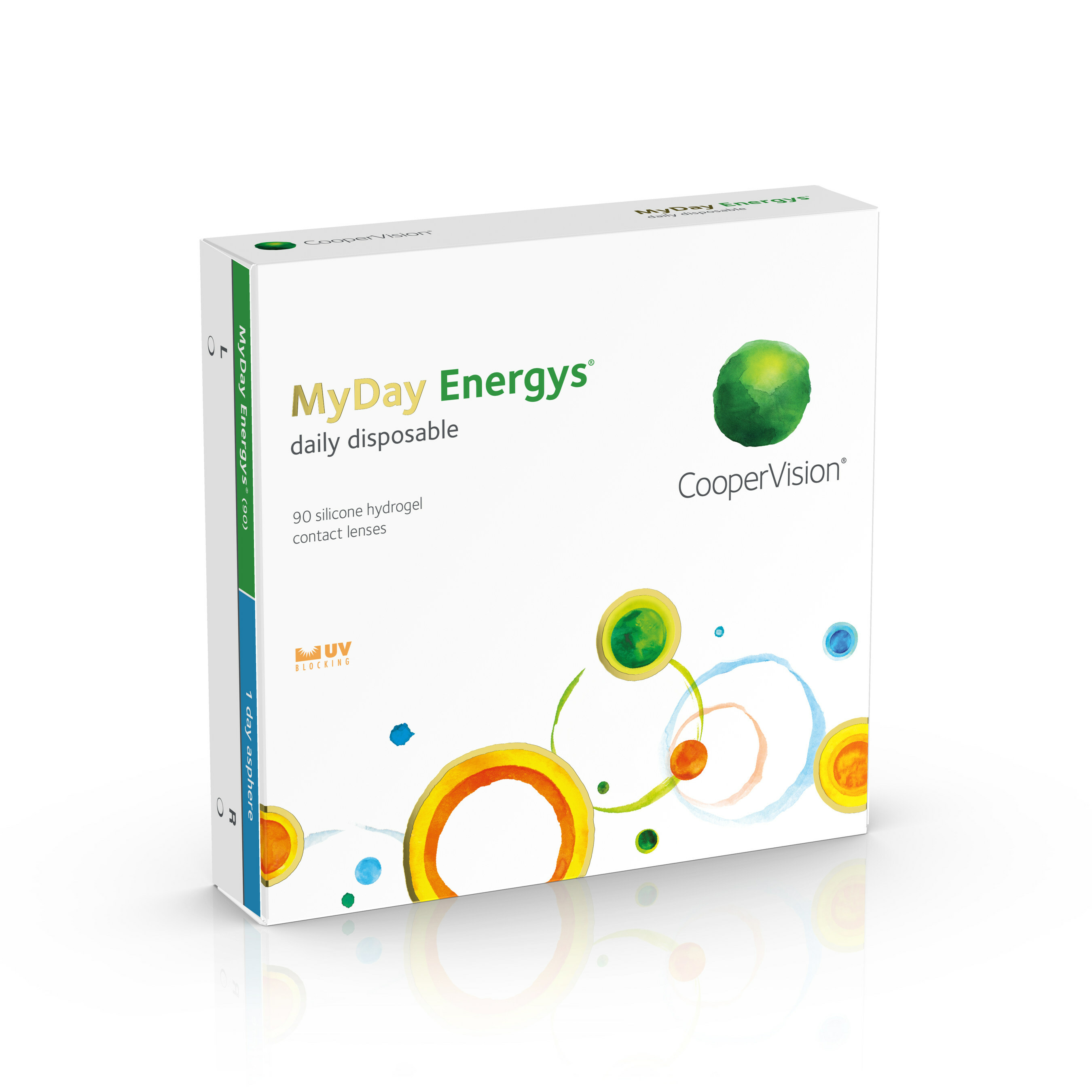 CooperVision MyDay Energys is the first 1-day contact lens to combine the innovative DigitalBoost design and Aquaform Technology to deliver extraordinary comfort for patients' always-on digital lifestyles.