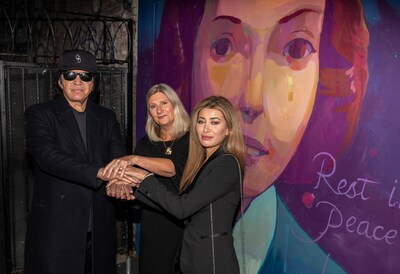 The Irene Gut Opdyke Mural in downtown Los Angeles is dedicated by her daughter Jeannie Opdyke, rock legend Gene Simmons of KISS, and former Miss Iraq Sarah Idan. (Photo by Steve Appleford)