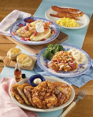 Enjoy more for less this spring with 20+ meals under <money>$12</money> at Cracker Barrel, including a variety of new twists on classics like Homestyle Chicken n' French Toast, Cheesy Bacon Homestyle Fried Chicken and Stuffed Strawberry Cheesecake Pancakes.