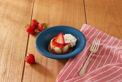 The new Mini Strawberry Cheesecake makes the perfect delight to finish any meal, featuring creamy cheesecake with a graham cracker crust, topped with strawberry syrup, whipped cream and a fresh strawberry slice. Available for a limited time.