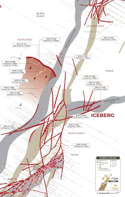 Figure 2. Iceberg plan view map (CNW Group/Palisades Goldcorp Ltd.)