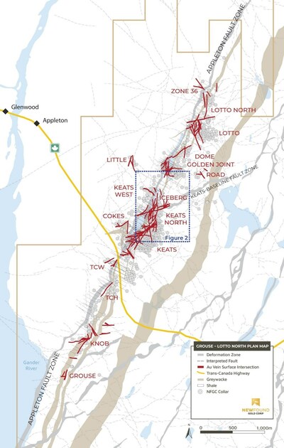 Figure 4. Grouse – Lotto North plan view map (CNW Group/Palisades Goldcorp Ltd.)