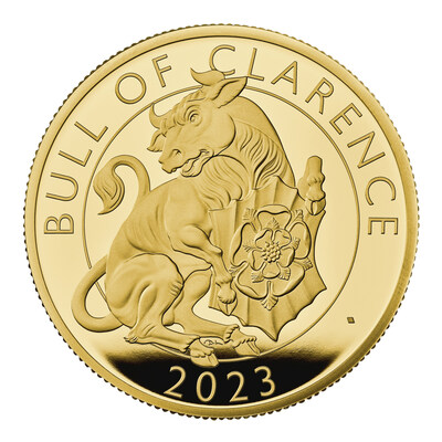 The Royal Tudor Beasts The Bull of Clarence 2023 UK 2oz Gold Proof Coin Reverse