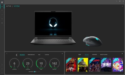 Pictured above is Alienware's redesigned Command Center 6.0 with intuitive customization for Alienware peripherals.