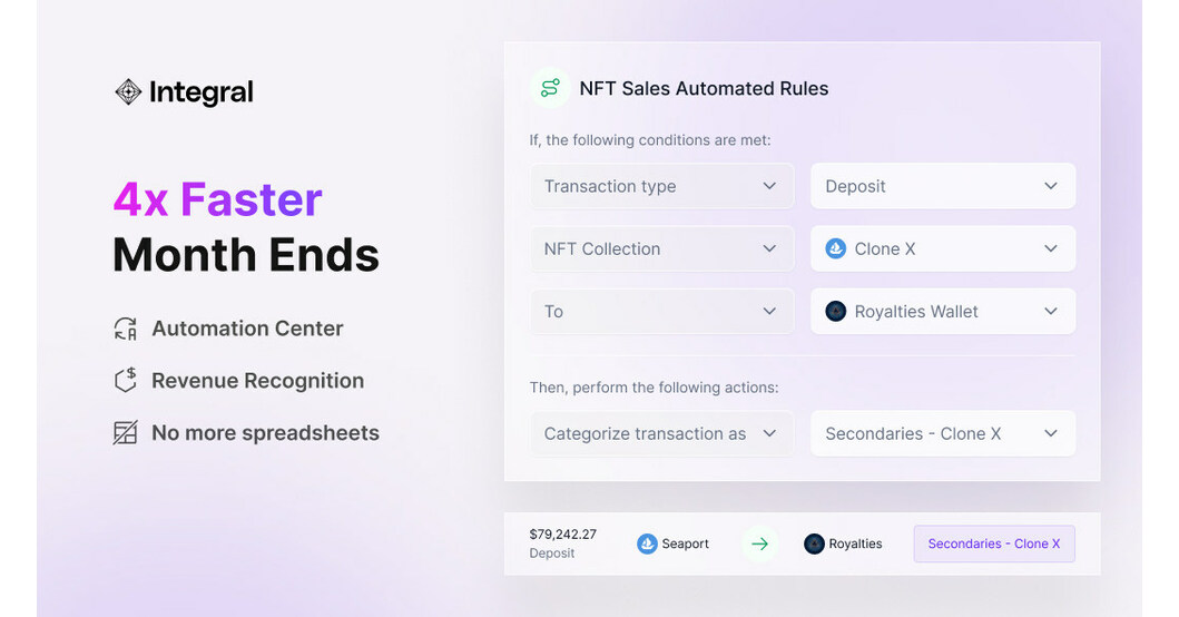 Integral introduces the first real-time NFT accounting solution for web3 CFOs and accountants