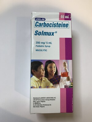 Sirop Solmux pour enfants contenant de la carbocistine (200 mg/5 mL) (Groupe CNW/Sant Canada)