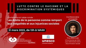 La Commission, en collaboration avec la CCUNESCO, organise une conférence pour souligner la Journée internationale pour l'élimination de la discrimination raciale