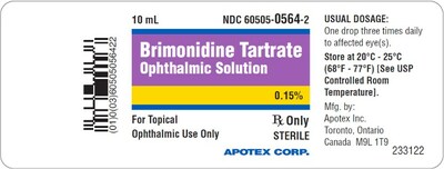 NDC # 60505-0564-2 Bottle Label (CNW Group/Apotex Corp.)