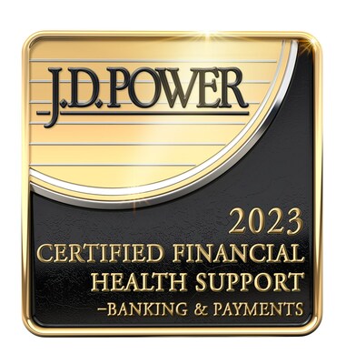 J.D. Power 2023 Certified Financial Health Support - Banking & Payments emblem
