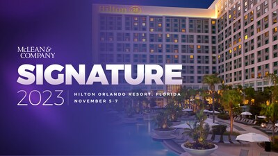 Signature, the annual HR industry conference from McLean & Company, is returning on November 5-7, 2023, at the Hilton Orlando resort in Florida. (CNW Group/Mclean & Company)