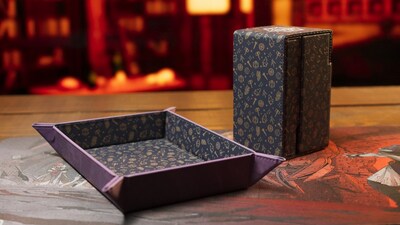 Critical Role Bells Hells Pattern Printed Leatherette Folding Dice Tray & Dice Tower