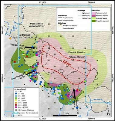 Figure 2 - Esperanza Geochemistry and Alteration Map (CNW Group/Forte Minerals Corp.)