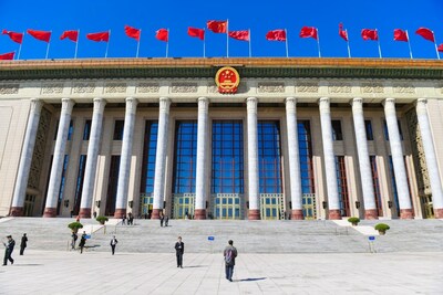 The Great Hall of the People in Beijing, the venue of the annual full session of the National People’s Congress, China’s top legislature (WEI YAO)