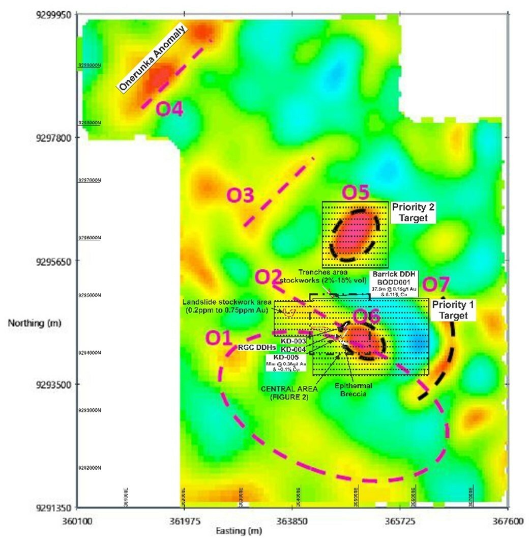 Figure 1: Ontenu area conductivity model. (CNW Group/Kainantu Resources Ltd.) Figure 1: Ontenu area conductivity model. (CNW Group/Kainantu Resources Ltd.)