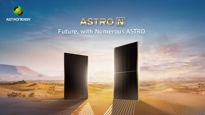 Key visual of ASTRO N series n-type TOPCon PV modules. (PRNewsfoto/Astronergy)