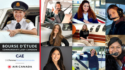 Les deux entreprises mondiales de l’industrie de l’aviation établies à Montréal ont uni leurs forces pour doubler le nombre de boursières, ce qui leur a permis d’attribuer des bourses à huit jeunes femmes de partout au Canada. (Groupe CNW/Air Canada)