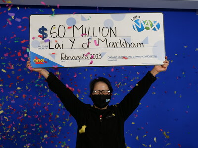 MARKHAM WINNER DREAMS TO THE MAX WITH A $60 MILLION LOTTO MAX JACKPOT WIN (CNW Group/OLG Winners)