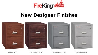 New FireKing Designer Finishes available for pre-order: Cherry, Mahogany, Medium Gray, and Light Gray
