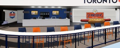 A rendered image of the new Schneiders Porch at Rogers Centre (CNW Group/Maple Leaf Foods Inc.)