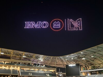 Drone show over the newly renamed BMO Stadium. (CNW Group/BMO Financial Group)