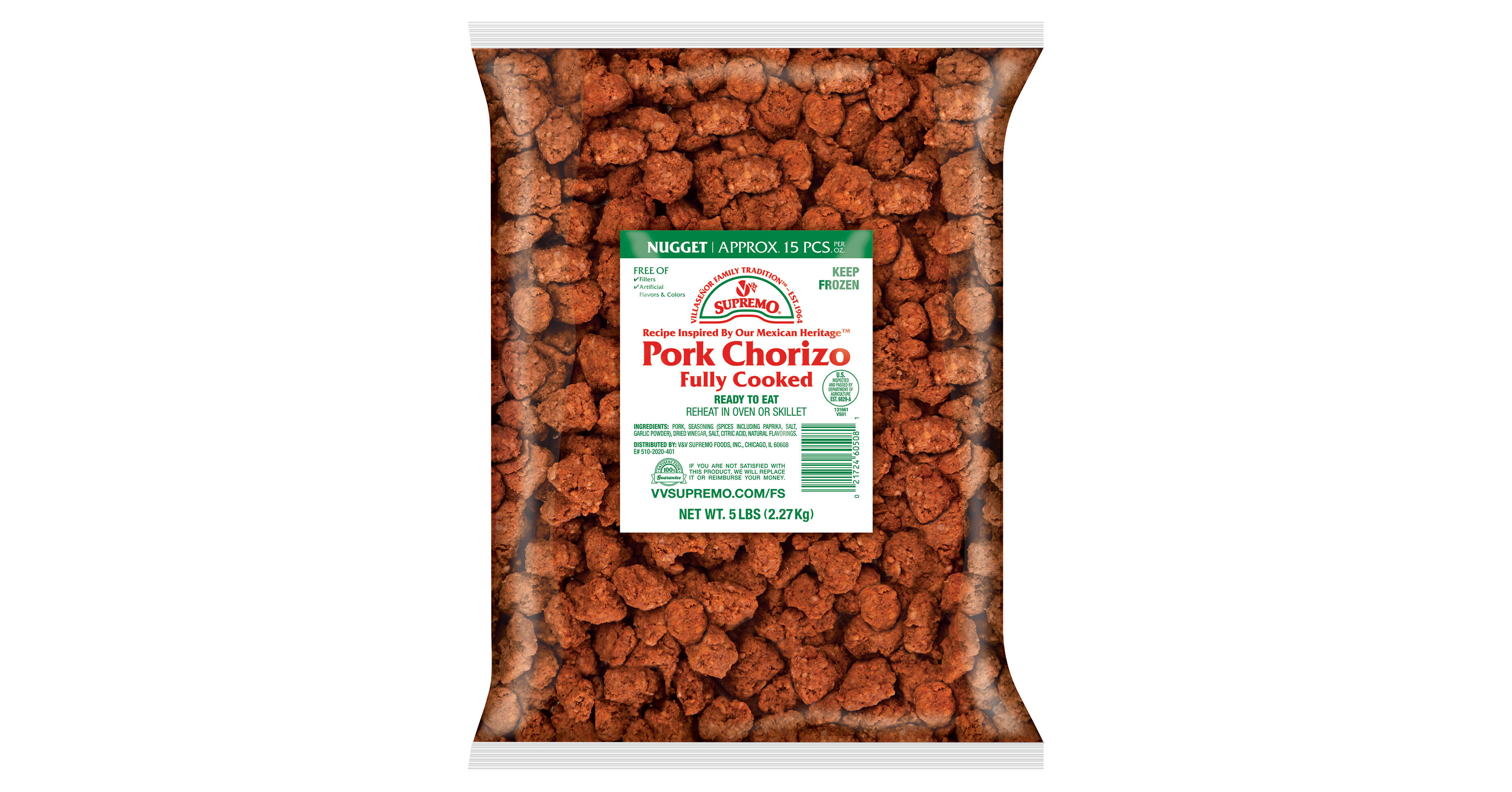 V&V Supremo Foods, Inc. Launches a New PreCooked Frozen Chorizo Line