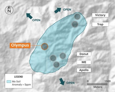 Figure 2: Plan View of the Guayabales Project Highlighting the Olympus Target Area (CNW Group/Collective Mining Ltd.)