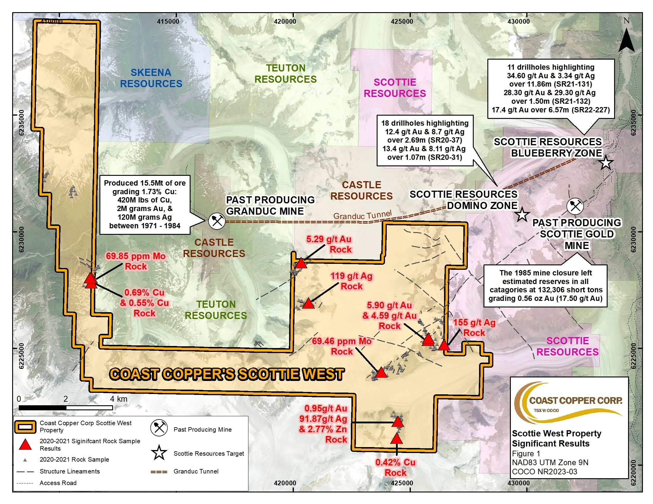Coast Copper News Release- NR23-03- Figure 1 (CNW Group/Coast Copper Corp.) Coast Copper News Release- NR23-03- Figure 1 (CNW Group/Coast Copper Corp.)