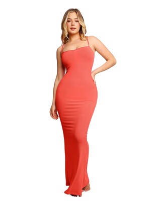 slim fit dress slacks Basic Bae Built-In Shapewear Square Neck Short Sleeve Maxi Dress – Charming  Charlie main image 0
