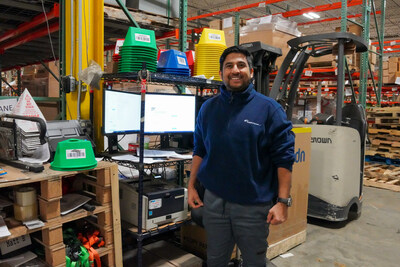 A SupplyHouse.com employee inside one of their fulfillment centers