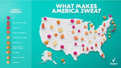 What Makes America Sweat Map (PRNewsfoto/Unilever)