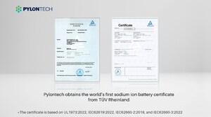 Pylontech obtém o primeiro certificado de bateria de íons de sódio do mundo da TÜV Rheinland