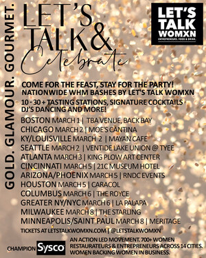 Beyond Gender-Washing. Competitors' Collaboration of 700+ Let's Talk Womxn Restaurateurs to Boost Businesses Grows. Impact across 18 cities. 12 Nationwide Let's Talk &amp; Celebrate WHM Events.