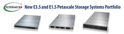 Novo portfólio de sistemas de armazenamento em escala peta E3.S e E1.S da Supermicro (PRNewsfoto/Super Micro Computer, Inc.)