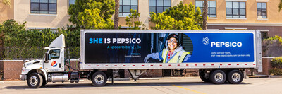 The She is PepsiCo campaign includes 28 personalized delivery trucks for frontline employees, including Patricia Gloria, a Warehouse Forklift Driver based in Carlson, Calif.