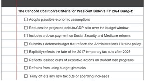 Concord Coalition Releases Criteria for Assessing President Biden's Proposed FY 2024 Federal Budget