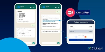 Responding to the growing demand for fast, digital, self-help services, Telkom now deploys to its customers Clickatell’s Chat 2 Pay pay-by-link capability in WhatsApp.